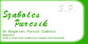 szabolcs purcsik business card